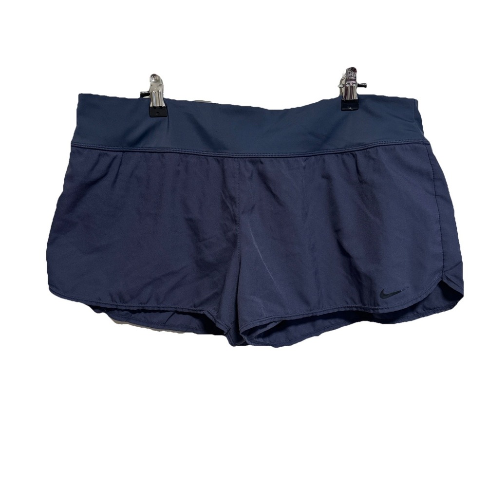 Nike Women's Running Shorts Blue Size XL with Lining and Pocket